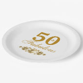 Assiettes En Carton Soirée 50e Anniversaire Gold (Angle)