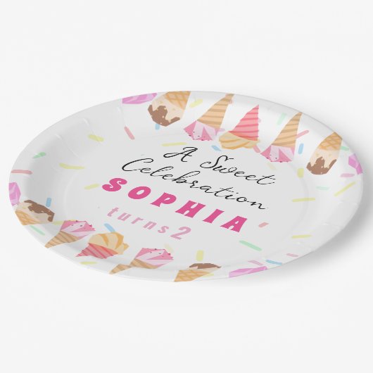 Assiettes En Carton Soirée à la crème glacée (Angle)