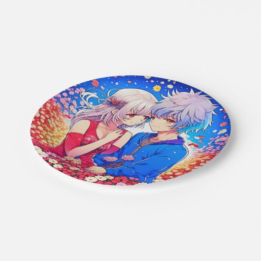 Assiettes En Carton Soirée à thème Saint-Valentin (Angle)