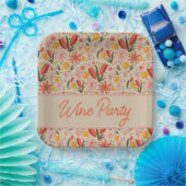 Assiettes En Carton Soirée aux vins fleuris (Fête)