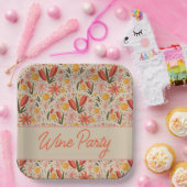 Assiettes En Carton Soirée aux vins fleuris (Fête)