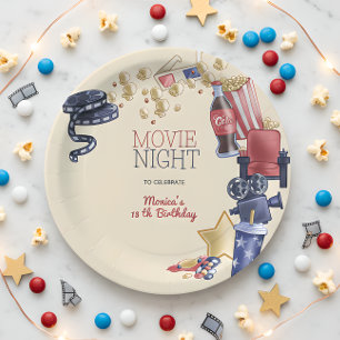 Assiettes En Carton Soirée cinéma anniversaire pour enfants