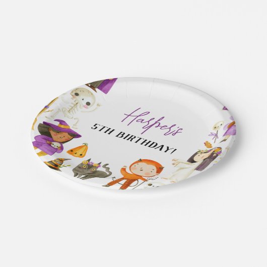 Assiettes En Carton Soirée Costume Cute Halloween fête d'anniversaire (Angle)