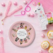 Assiettes En Carton Soirée Costume d'Halloween rose doux et Éffrayant (Fête)