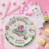 Assiettes En Carton Soirée Cute Capybara Pool (Fête)