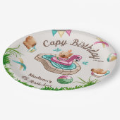Assiettes En Carton Soirée Cute Capybara Pool (Angle)