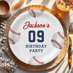 Assiettes En Carton Soirée d'anniversaire de baseball Boy