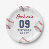 Assiettes En Carton Soirée d'anniversaire de baseball Boy (Devant)