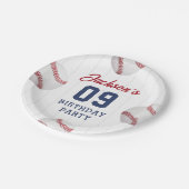 Assiettes En Carton Soirée d'anniversaire de baseball Boy (Angle)