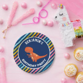 Assiettes En Carton Soirée d'anniversaire de Cute Dinosaur (Fête)