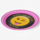 Assiettes En Carton Soirée d'anniversaire de la mignonne Emoji (Angle)