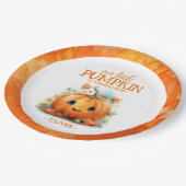 Assiettes En Carton Soirée d'anniversaire de la petite Citrouille (Angle)