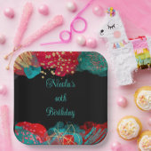 Assiettes En Carton Soirée d'anniversaire de l'alcool rouge (Fête)