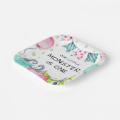 Assiettes En Carton Soirée d'anniversaire de petit monstre (Angulaire)