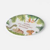 Assiettes En Carton Soirée d'Anniversaire du Cute Dinosaur (Angle)