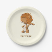 Assiettes En Carton Soirée d'anniversaire du lion mignon (Devant)
