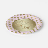 Assiettes En Carton Soirée d'anniversaire en or rose (Angle)