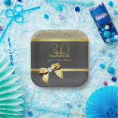 Assiettes En Carton Soirée d'Anniversaire Gold & Black (Fête)