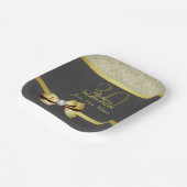 Assiettes En Carton Soirée d'Anniversaire Gold & Black (Angulaire)