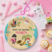 Assiettes En Carton Soirée d'anniversaire personnalisée pour fille ros (Fête)