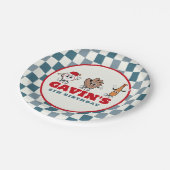 Assiettes En Carton Soirée d'anniversaire Retro (Angle)