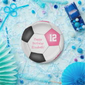 Assiettes En Carton soirée d'anniversaire rose noir blanc (Fête)