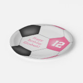 Assiettes En Carton soirée d'anniversaire rose noir blanc (Angle)