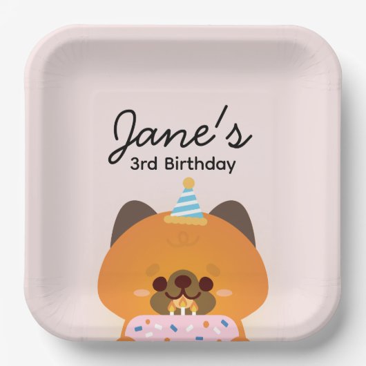 Assiettes En Carton Soirée d'anniversaire très simple (Recto)