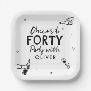 Assiettes En Carton Soirée de 40 moderne décor d'anniversaire fantaisi