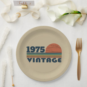 Assiettes En Carton Soirée de 50 ans vintage personnalisée