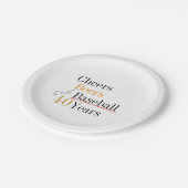 Assiettes En Carton Soirée de baseball de 40e anniversaire (Angle)