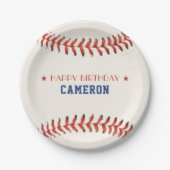 Assiettes En Carton Soirée de baseball Sport joyeuse fête d'anniversai (Devant)
