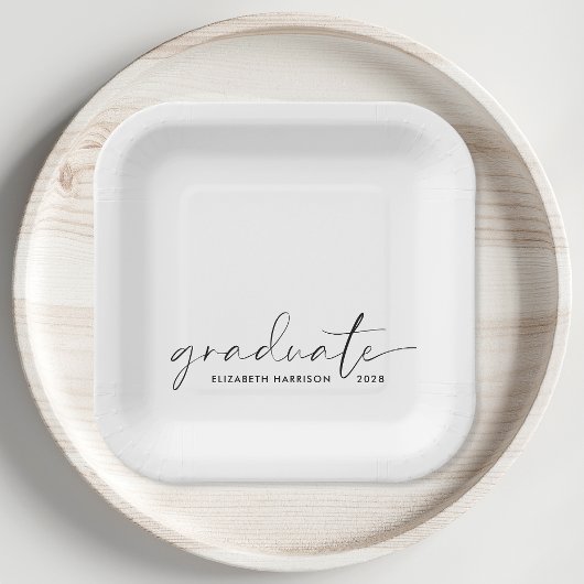 Assiettes En Carton Soirée de graduation de script chic