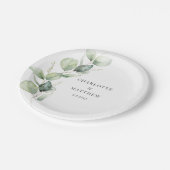 Assiettes En Carton Soirée de mariage Eucalyptus Green (Angle)
