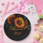 Assiettes En Carton Soirée de Mariage Florale Rustique Burnt Orange (Fête)