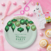 Assiettes En Carton Soirée de Noël Elegant Green Gold (Fête)