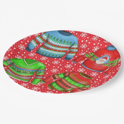 Assiettes En Carton Soirée de Noël moche (Angle)