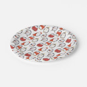 Assiettes En Carton Soirée de Noël Motif des Pingouins Festifs (Angle)