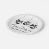 Assiettes En Carton Soirée de Noël noir blanc (Angle)