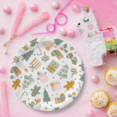 Assiettes En Carton Soirée de Noël Vert Et Or (Fête)