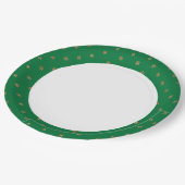 Assiettes En Carton Soirée de Noël verte et or (Angle)