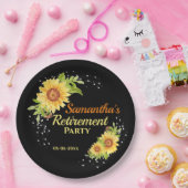 Assiettes En Carton Soirée de retraite élégante Fleur de soleil (Fête)