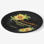Assiettes En Carton Soirée de retraite élégante Fleur de soleil (Angle)