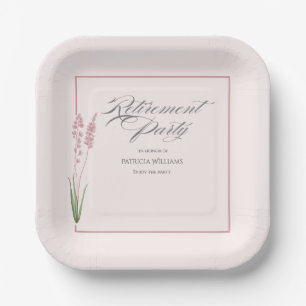 Assiettes En Carton Soirée de retraite Fleur sauvage Pastel pour les f