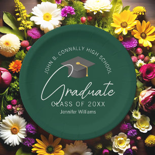 Assiettes En Carton Soirée d'études supérieures en vert foncé