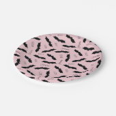 Assiettes En Carton Soirée d'Halloween aux chats roses (Angle)