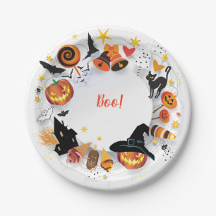 Assiettes En Carton Soirée d'Halloween, Carnaval, Tendance