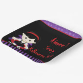 Assiettes En Carton Soirée d'Halloween de fille Vampire (Angulaire)