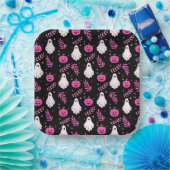 Assiettes En Carton Soirée d'Halloween rose (Fête)