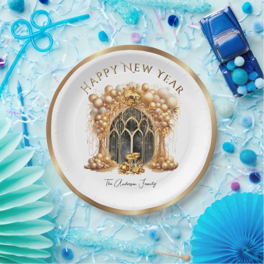 Assiettes En Carton Soirée Elegant & Gold New Years (Fête)